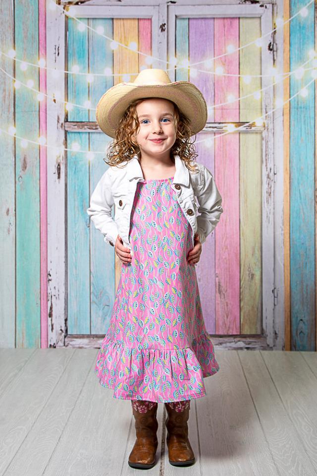 Kate Birthday Colorful Wood Wall Window Backdrop for Children Designed by JFCC -UK