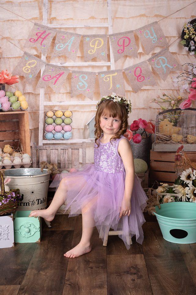 Kate Colorful Eggs Happy Easter Backdrop  Studios