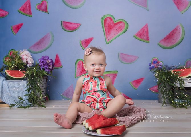 Kate Summer Watermelon Faded Love Backdrop designed by Arica Kirby