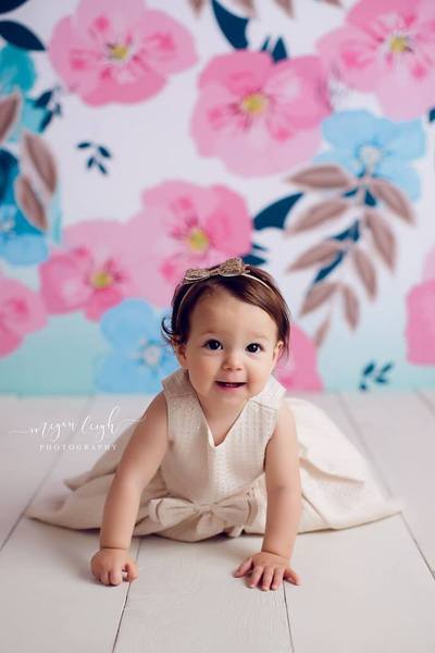 Kate Retro Spring Flowers Backdrop for Photography Designed by JFCC