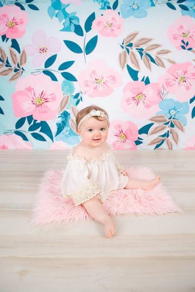 Kate Retro Spring Flowers Backdrop for Photography Designed by JFCC