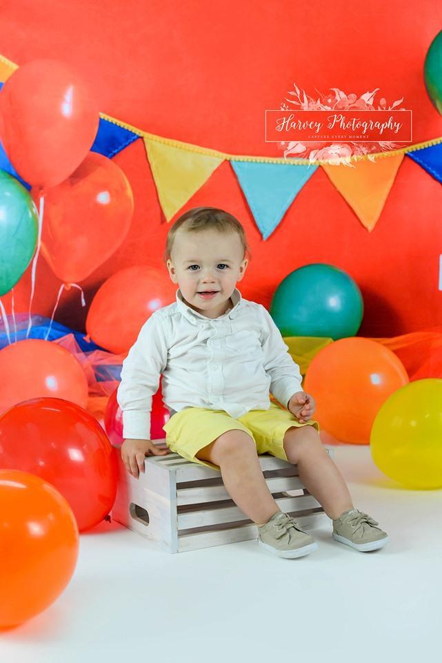 Kate Primary 1st Birthday Backdrop for Photography Designed by Keerstan Jessop