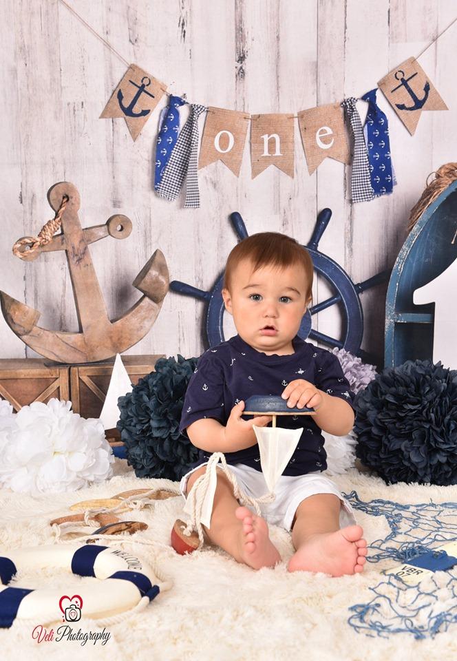 Kate Summer Sailor Children 1st Birthday Backdrop Designed by Mandy Ringe Photography