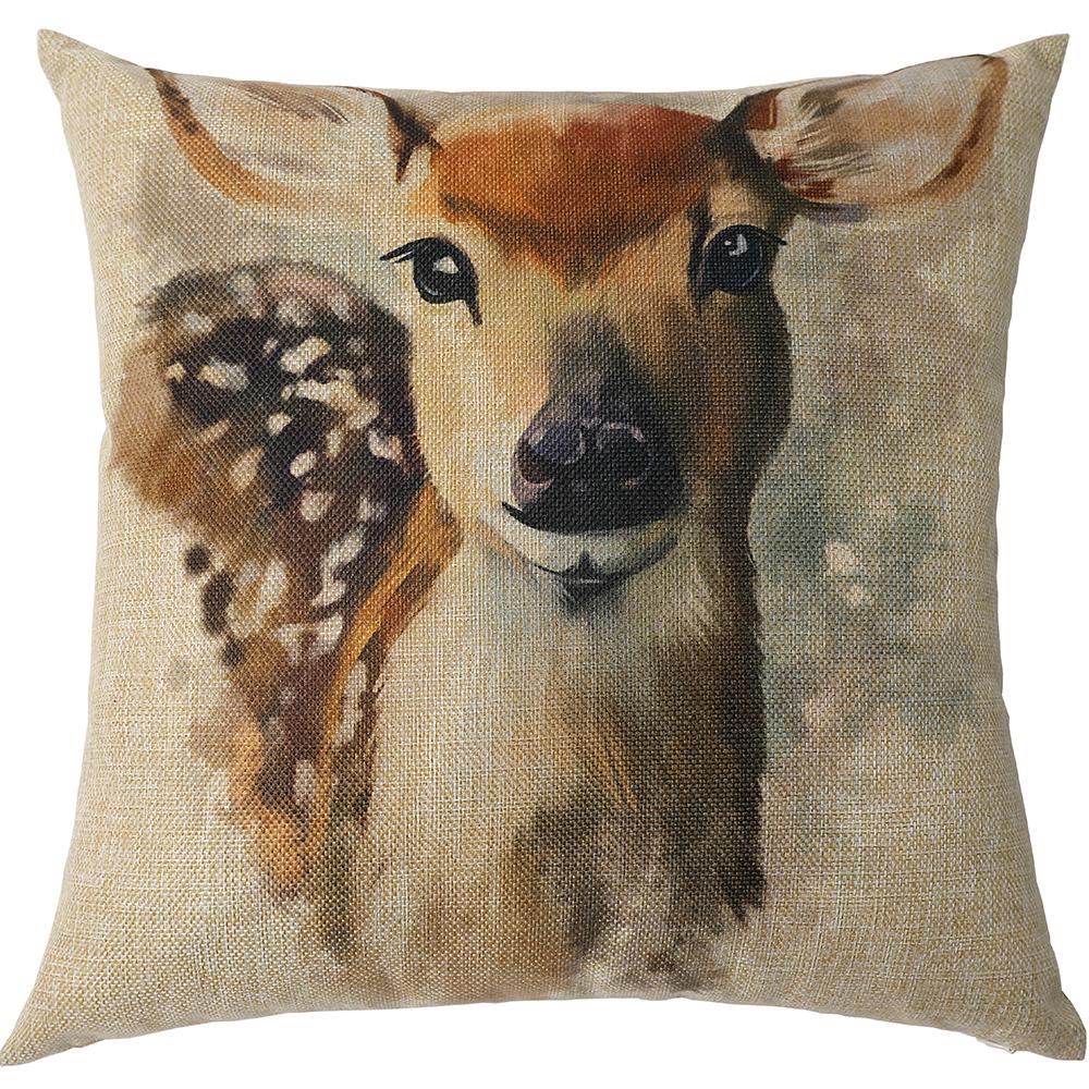 Kate Hand Painting Deer Decorative Pillow cases 18 x 18 Inches Square Decor Cushion Cover Throw Pillow Cover - Kate backdrop UK
