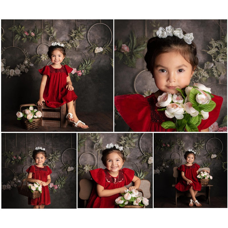 Kate Dark Floral Hoops Backdrop Designed By Mandy Ringe Photography -UK