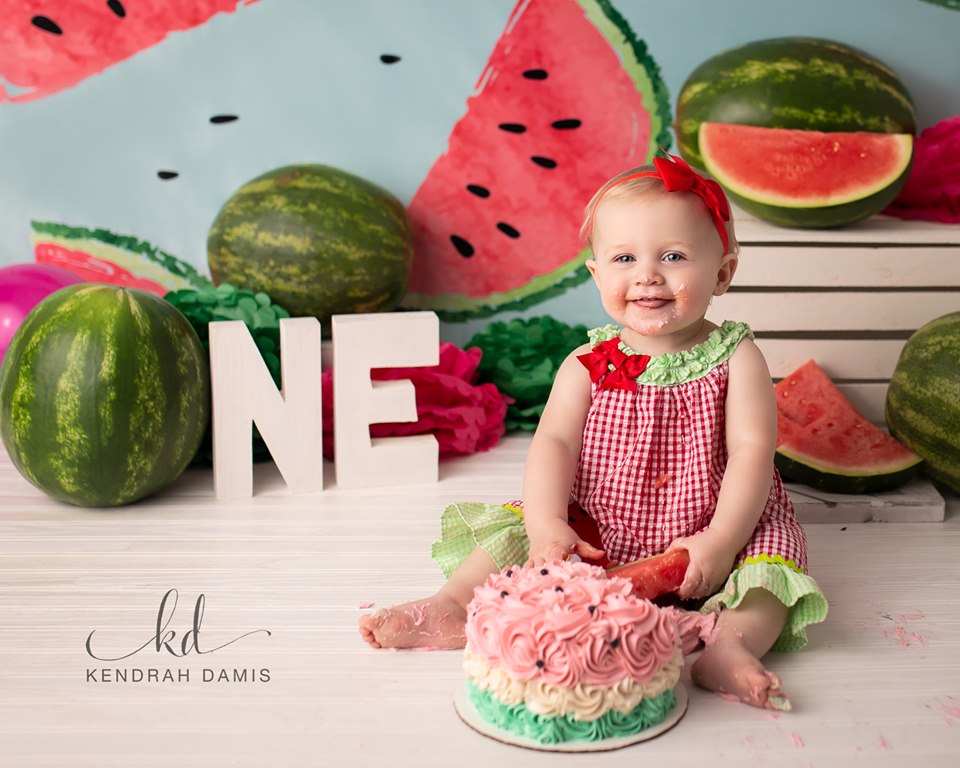 Kate Fresh Background Summer Watermelon Backdrop cake smash/birthday