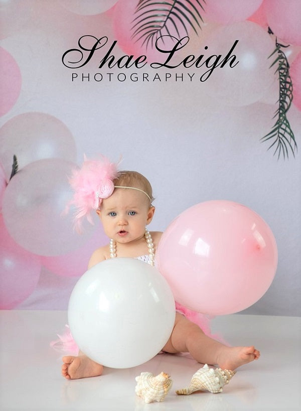 Kate Pink Balloon Garland Birthday Backdrop for Photography Designed by Megan Leigh Photography -UK
