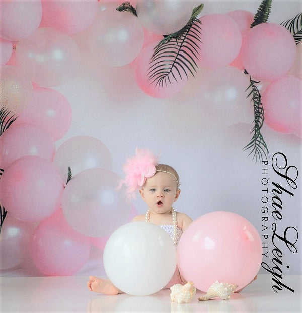 Kate Pink Balloon Garland Birthday Backdrop for Photography Designed by Megan Leigh Photography -UK