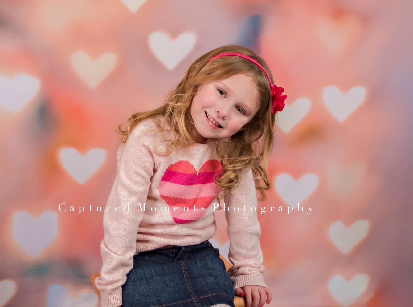 Kate Bright Light Pink Love Heart Valentine's Day Backdrops for Children Photography - Kate backdrops UK