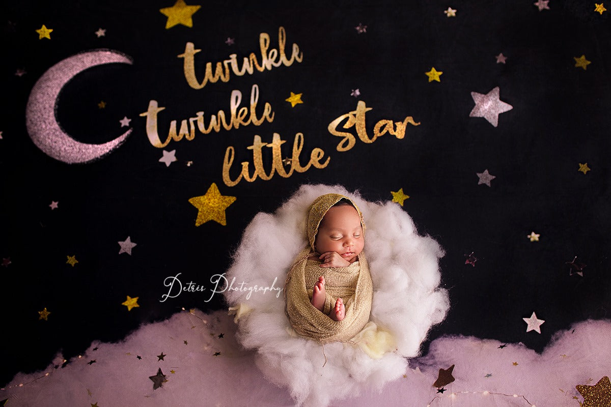 Kate Twinkle Stars night Children Baby Shower Backdrop for Photography Designed By Erin Larkins