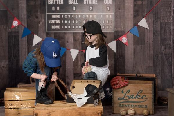 Kate Vintage Baseball with Scoreboard Sport Backdrop for Photography Designed By Mandy Ringe Photography -UK