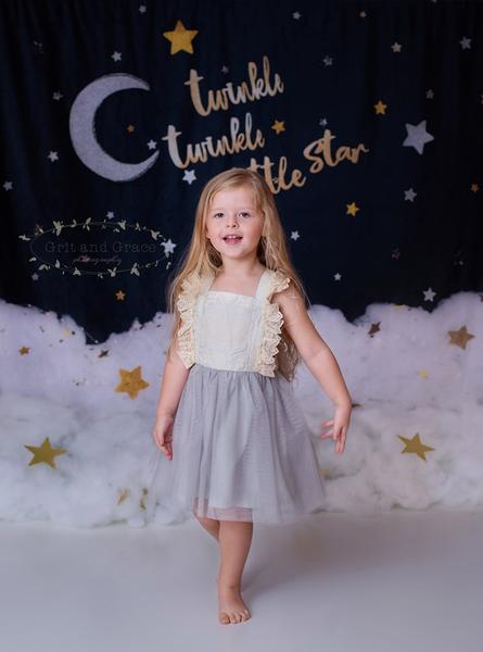 Kate Twinkle Stars night Children Baby Shower Backdrop for Photography Designed By Erin Larkins