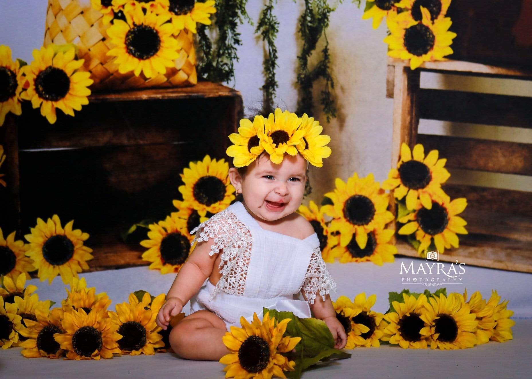 Kate Sunflower Summer Backdrop for Photography Designed by Keerstan Jessop -UK