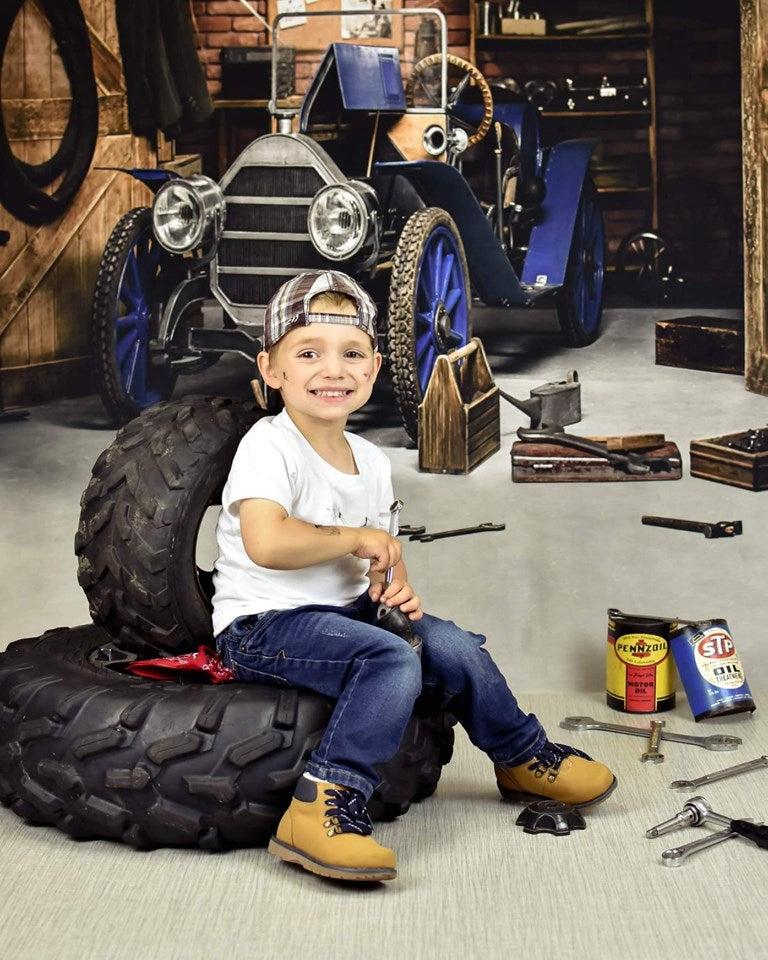Kate Father's Day Garage Car Workshop Backdrop for Boy Photography