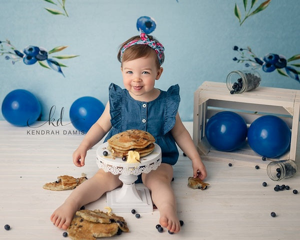 Kate  Blueberries Summer Backdrop for Photography Designed By Leann West