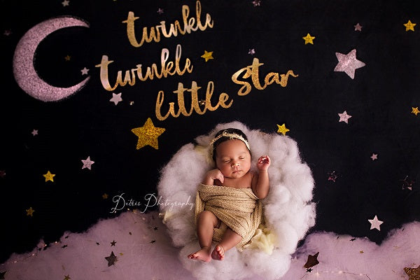 Kate Twinkle Stars night Children Baby Shower Backdrop for Photography Designed By Erin Larkins