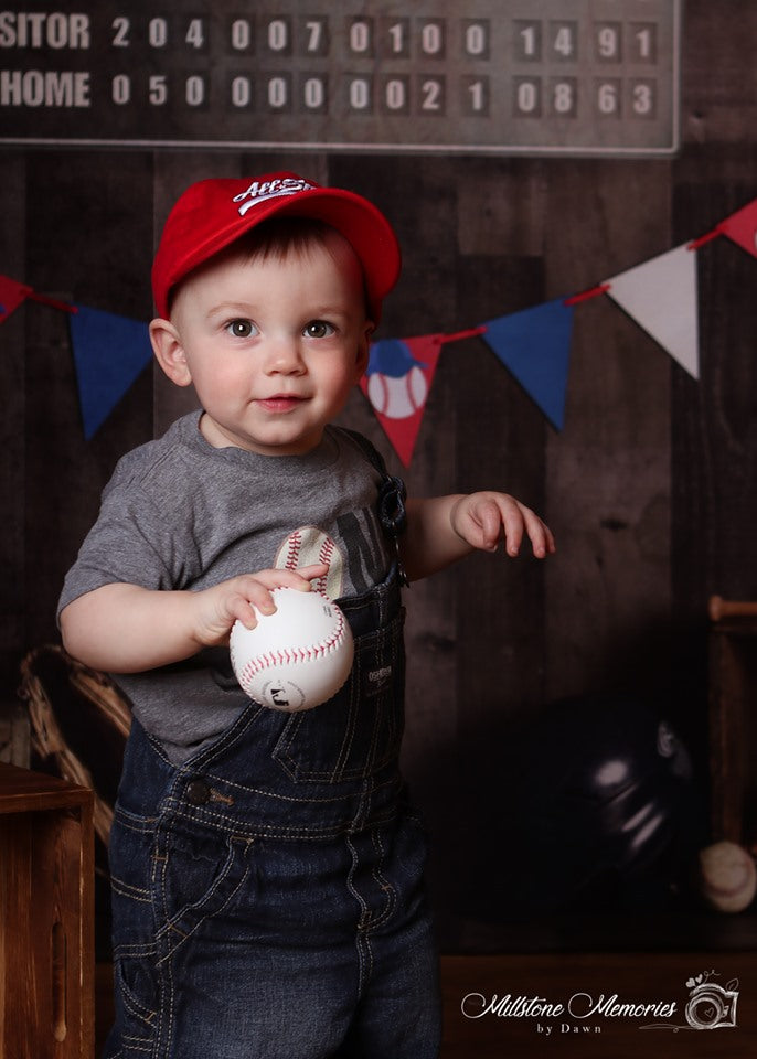 Kate Vintage Baseball with Scoreboard Sport Backdrop for Photography Designed By Mandy Ringe Photography -UK