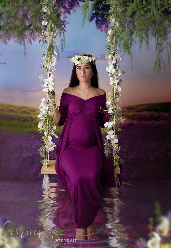 Kate Lavender Sunset Scenery Backdrop for Photography