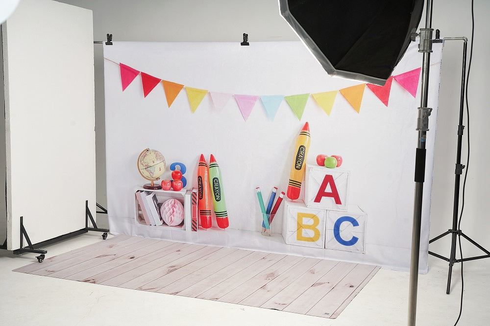 Kate Back to School Crayon Backdrop for Photography