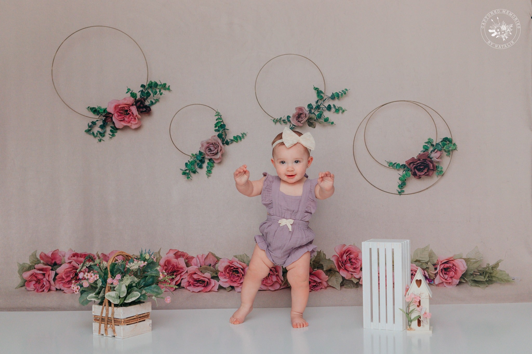 Kate Art Color Garland Rose Flower Children Backdrop Designed by Cassie Christiansen