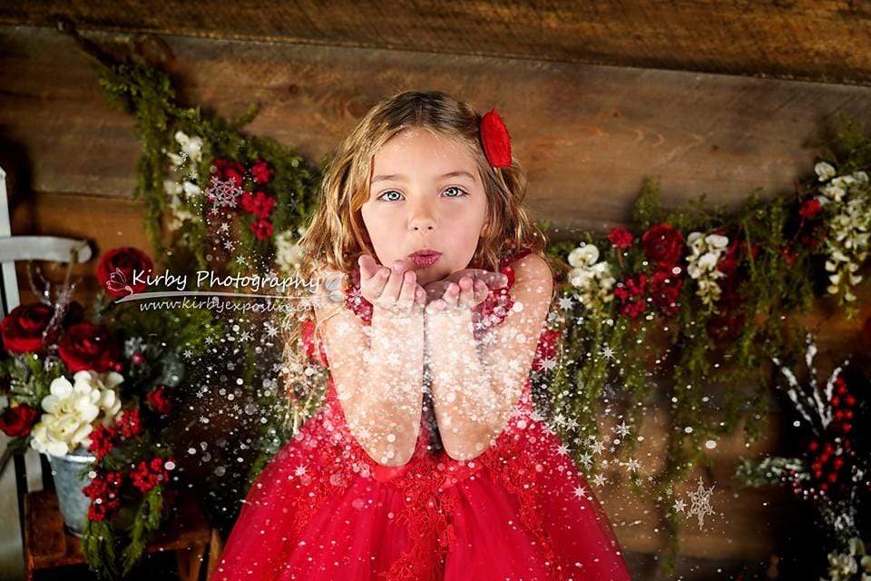 Kate Christmas Valentines Floral Rustic Backdrop Designed By Arica Kirby -UK