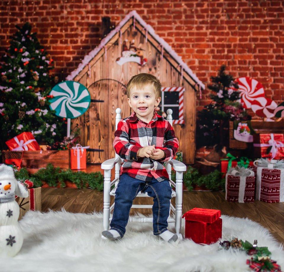 Katebackdrop Kate Christmas Wooden House Decorations Backdrop for Photography