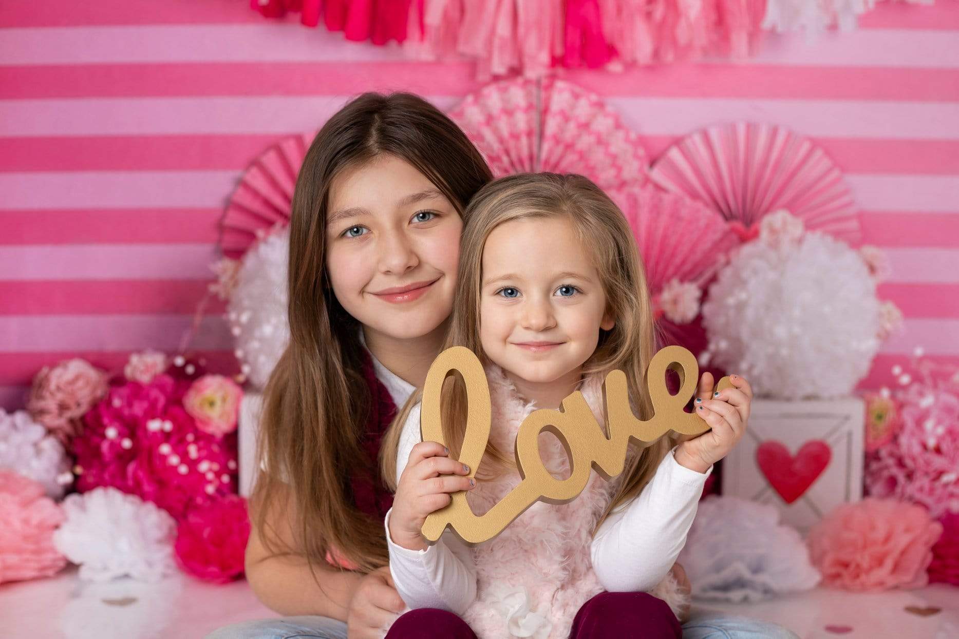 Kate Valentine's Day with Hearts and Stripes Backdrop Designed By Mandy Ringe Photography -UK
