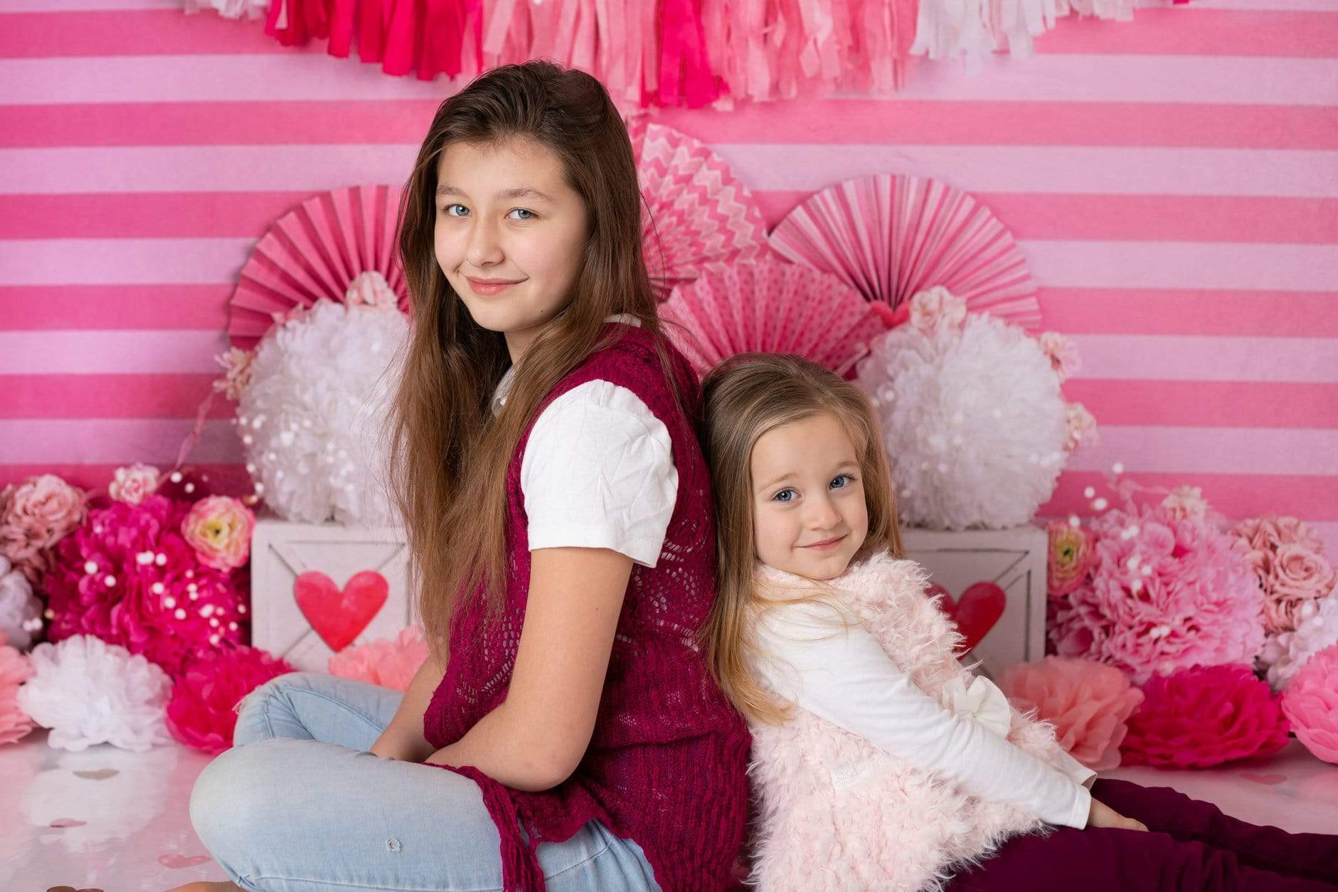 Kate Valentine's Day with Hearts and Stripes Backdrop Designed By Mandy Ringe Photography -UK