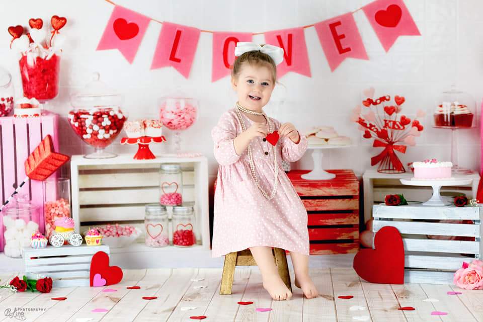 Kate Valentine Sweet Shoppe Backdrop designed by Arica Kirby