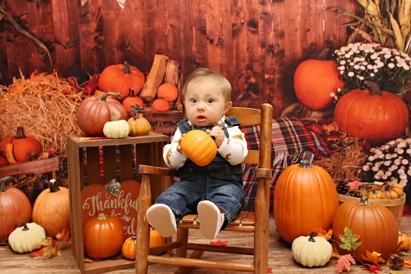 Kate Halloween Pumpkin Haystack Autumn Backdrop for Photograpy