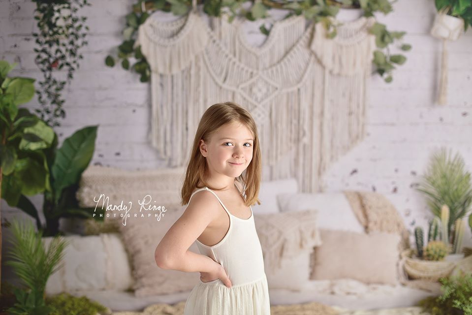 Kate Boho Macrame Pillows with Plants Backdrop Designed By Mandy Ringe Photography