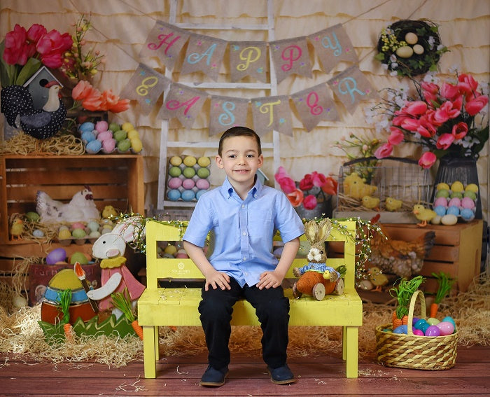 Kate Colorful Eggs Happy Easter Backdrop  Studios -UK