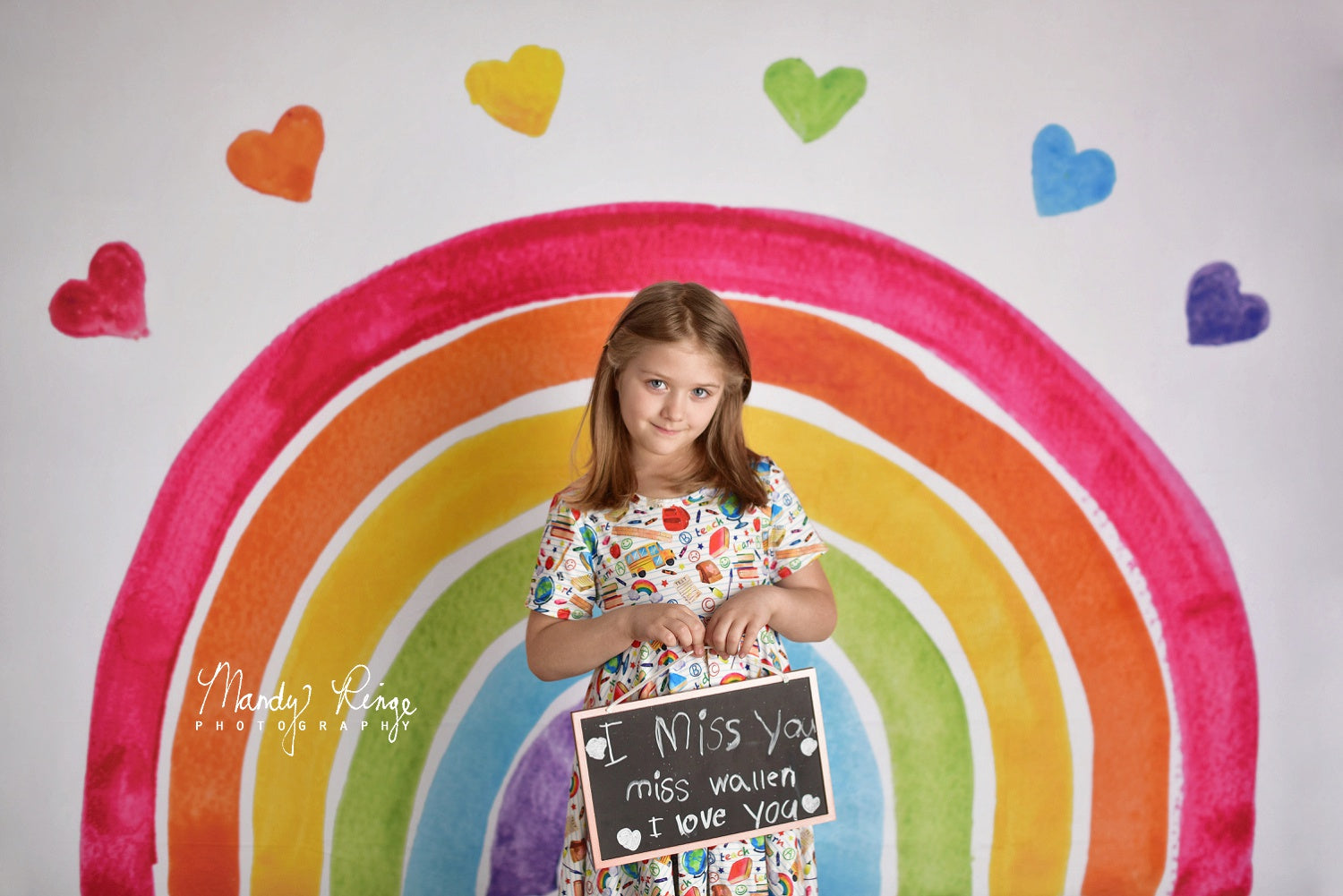 Kate Watercolor Rainbow Backdrop Designed by Mandy Ringe Photography