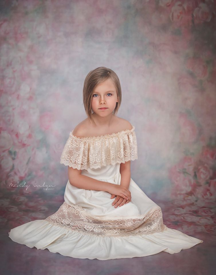 Kate Pink Flowers Valentine's Day Abstract Portrait Photography Backdrops