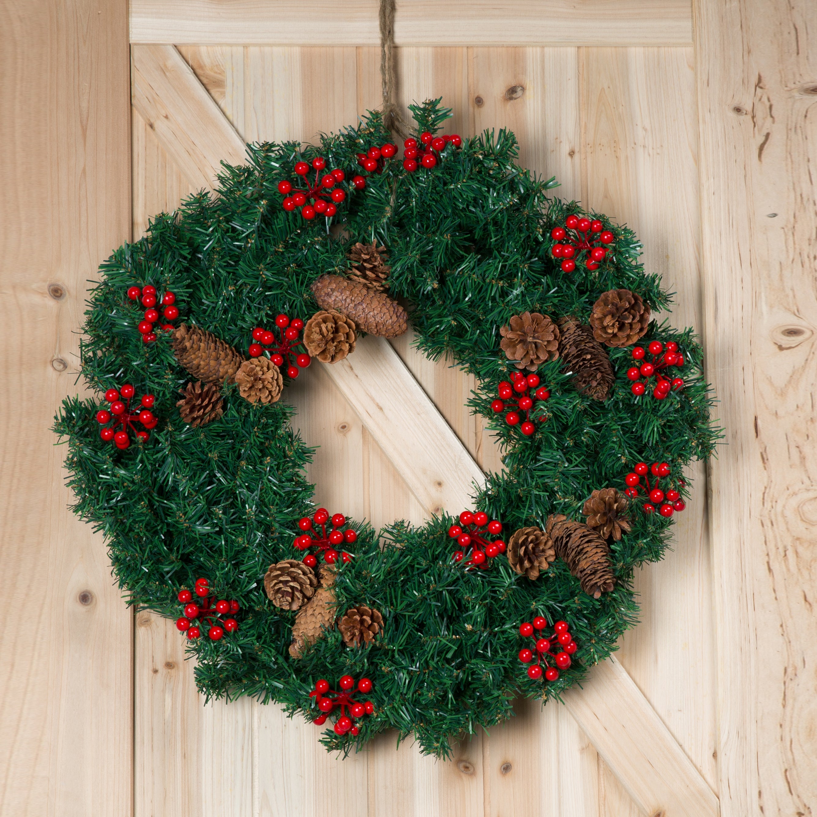 kate Christmas Wreaths Props 24 inches Winter Pine Garland for Front Door Photography