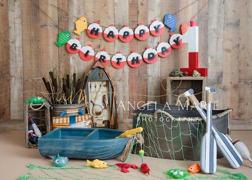 Kate Cake Smash Backdrop Fishing Fun Designed By Angela Marie Photography