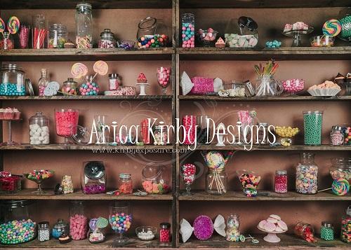 Kate Birthday Backdrop Candy Shoppe for Photography Designed by Arica Kirby -UK