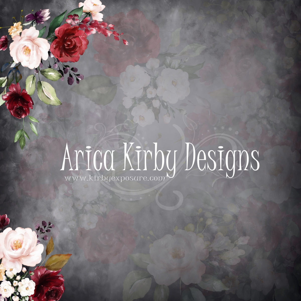 Kate Rose Floral and Abstract Backdrop Designed By Arica Kirby