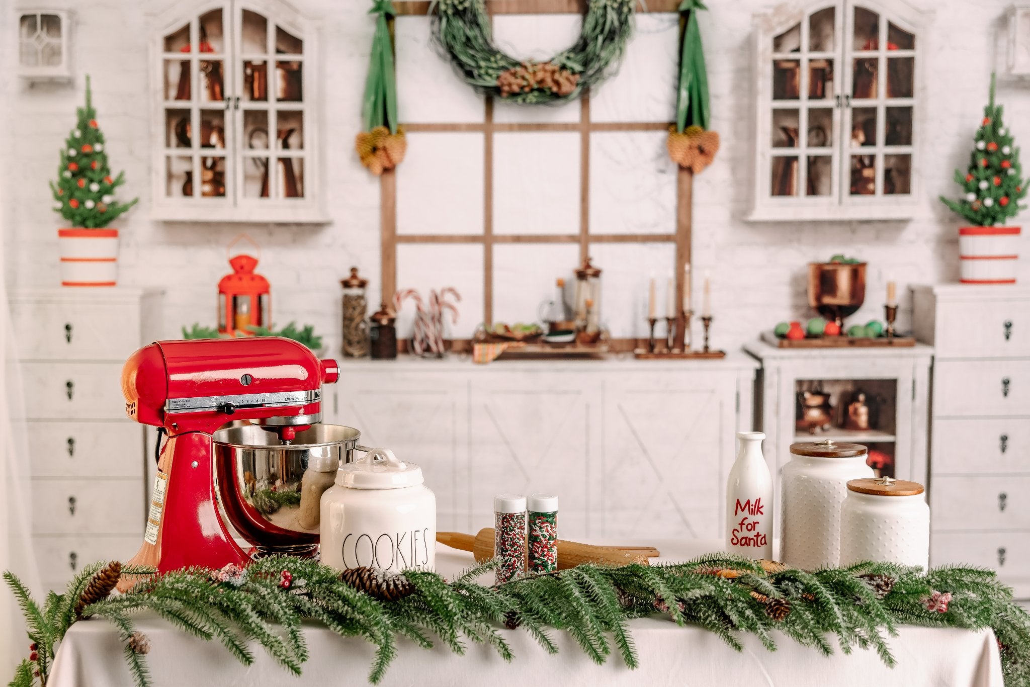 Kate Christmas White Cupboard Backdrop for Photography -UK