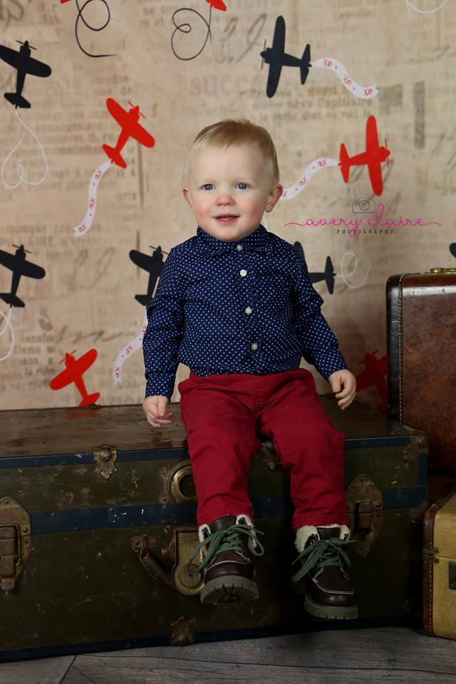 Kate Retro Planes Valentines Backdrop for Photography designed by Jerry_Sina