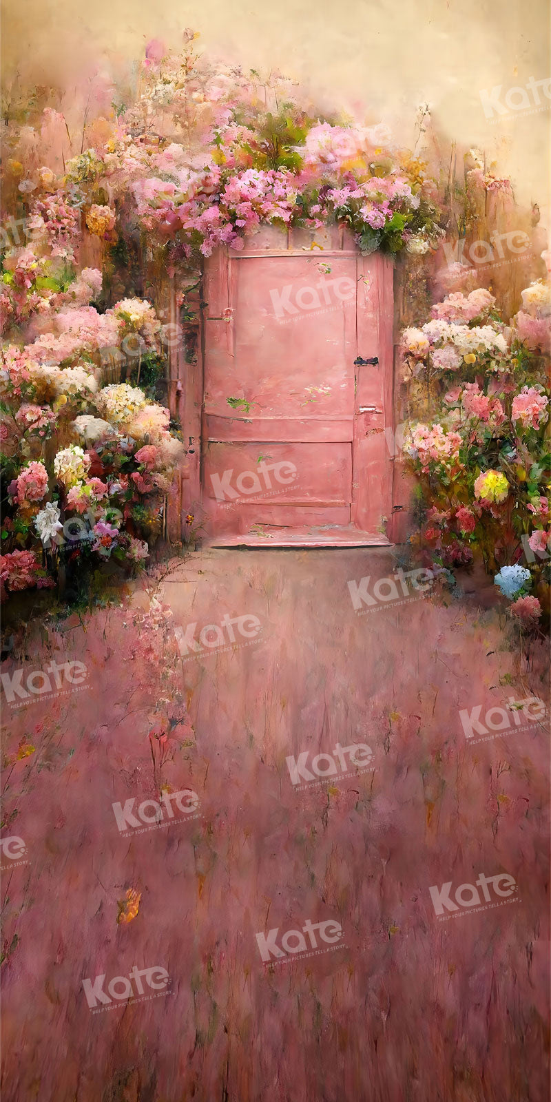 Kate Sweep Spring Blooming Flowers Door Backdrop for Photography