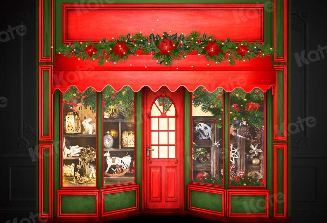 Kate Merry Christmas Shop Front Backdrop for Photography