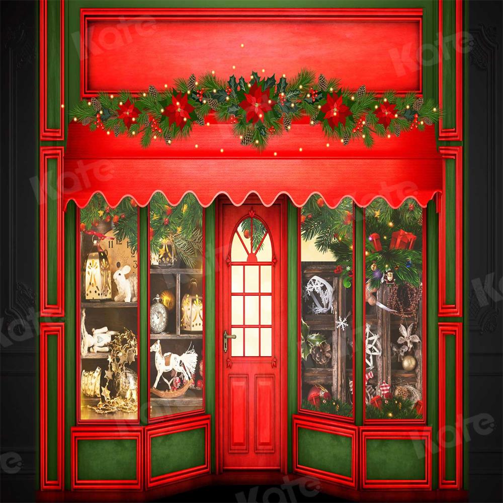 Kate Merry Christmas Shop Front Backdrop for Photography -UK