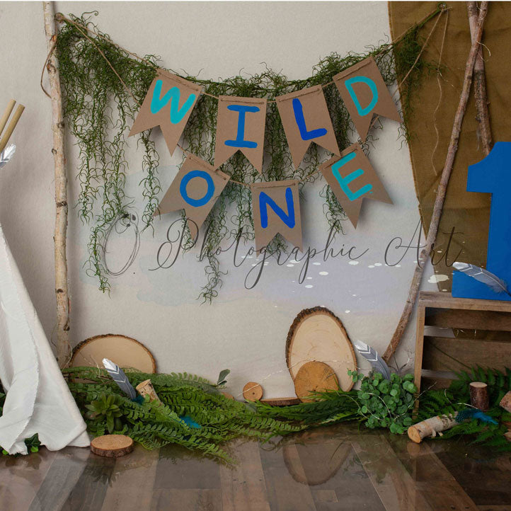 Kate Wild One Camping Cake Smash Backdrop for Photography Designed by Jenna Onyia -UK