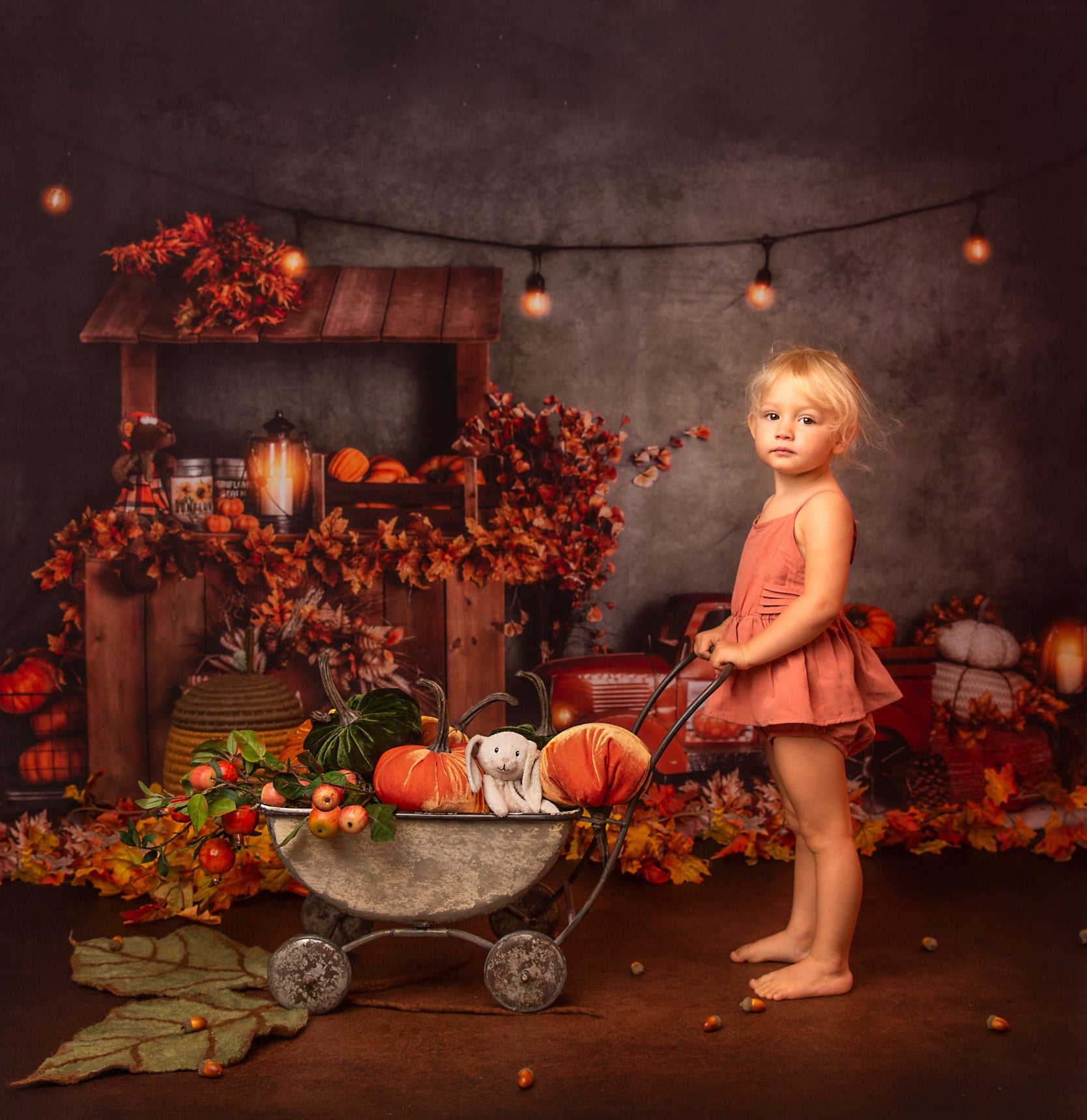 Kate Autumn Market With Truck Harvast Backdrop Designed By Rose Abbas -UK