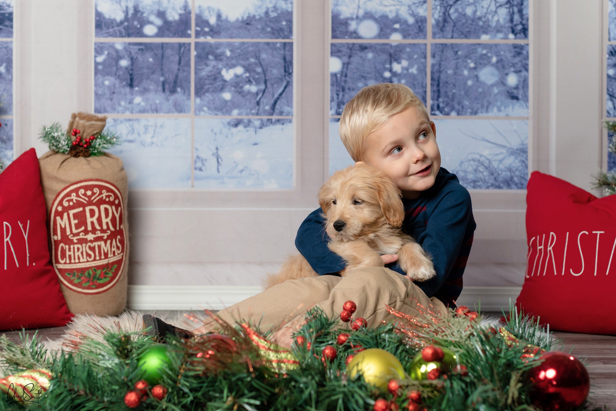 Kate Window Backdrop Winter Snow Garden Designed by Emetselch