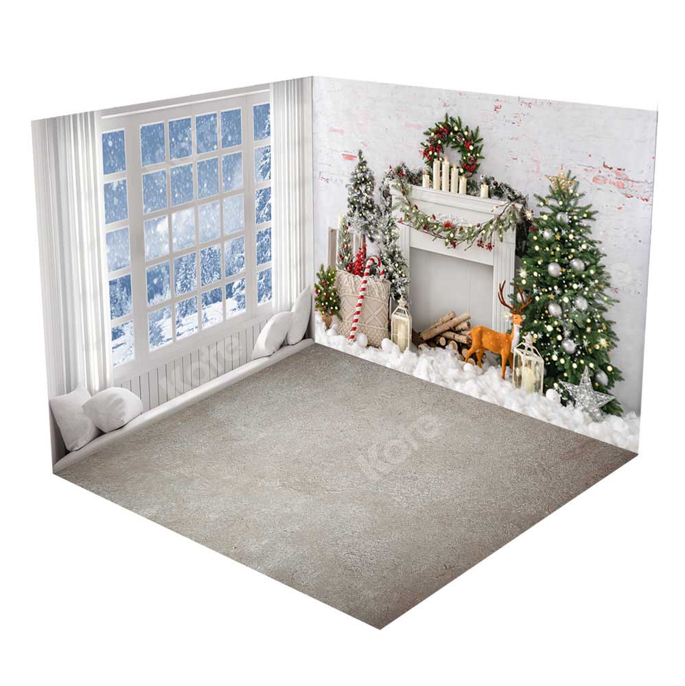 Kate Christmas Snow Backdrop Room Set -UK