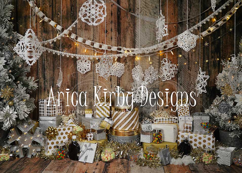 Kate 7x5ft Christmas Gifts House Winter Backdrops Designed by Arica Kirby