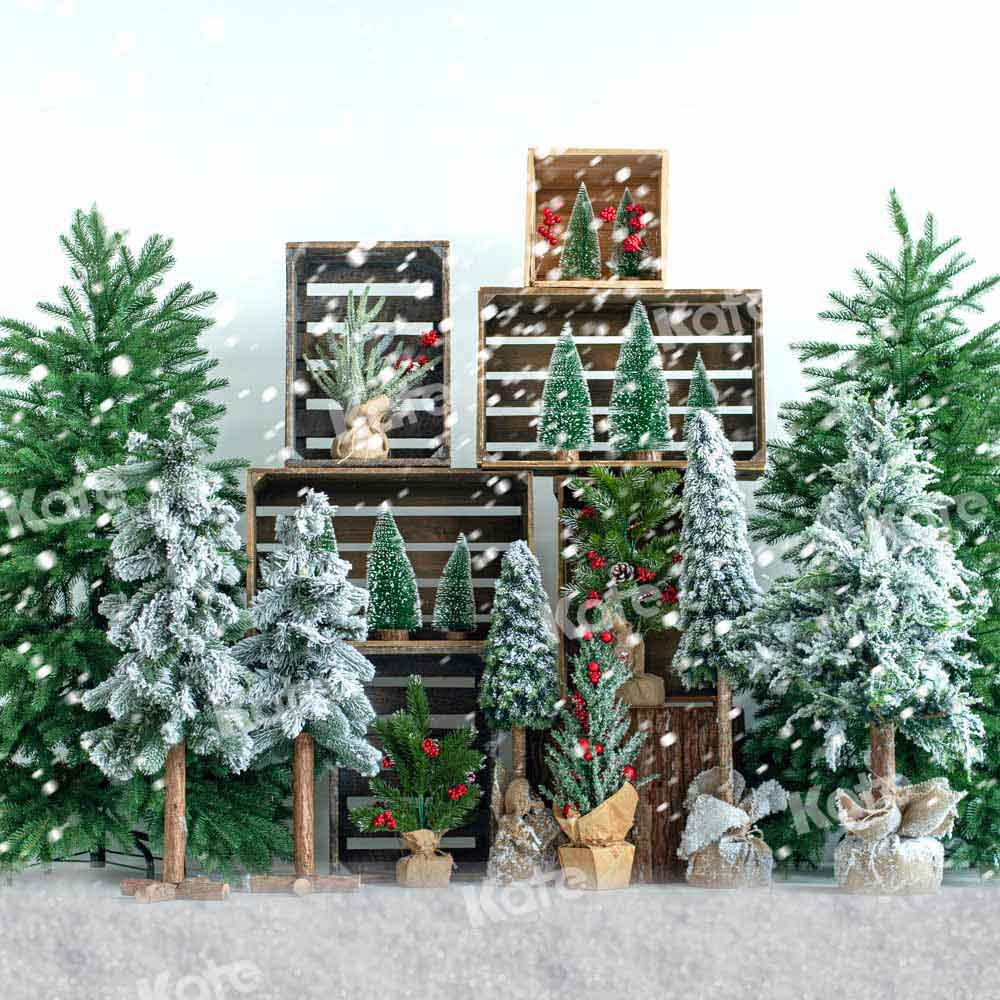 Kate Christmas Trees Snowy Backdrop Designed by Emetselch -UK