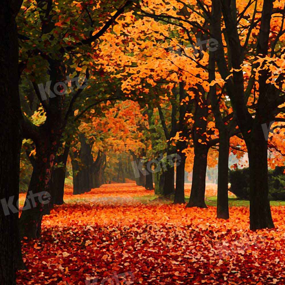 Kate Autumn Maple Forest Yellow Backdrop Designed by Chain Photography